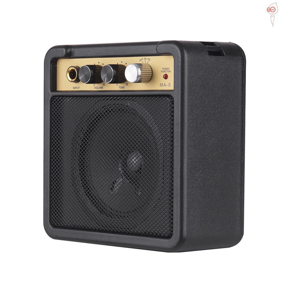 X&S Mini Guitar Amplifier Amp Speaker 5W with 6.35mm Input 1/4 Inch Headphone Output Supports Volume Tone Adjustment Overdrive