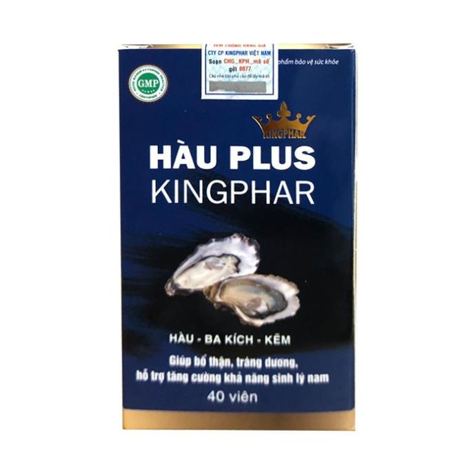 Hàu plus Kingphar- Hỗ trợ bổ thận, tráng dương, tăng cường sinh lý nam (Lọ 40 viên)