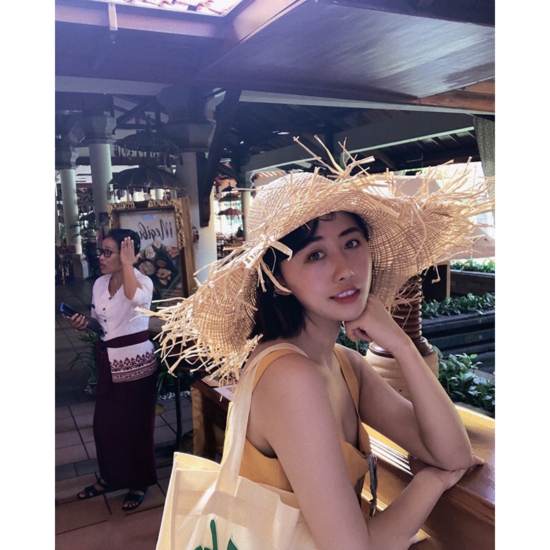 Mũ Cói Rộng Vành Che Nắng Đi Biển Thời Trang Mùa Hè Mới Cho Nữ