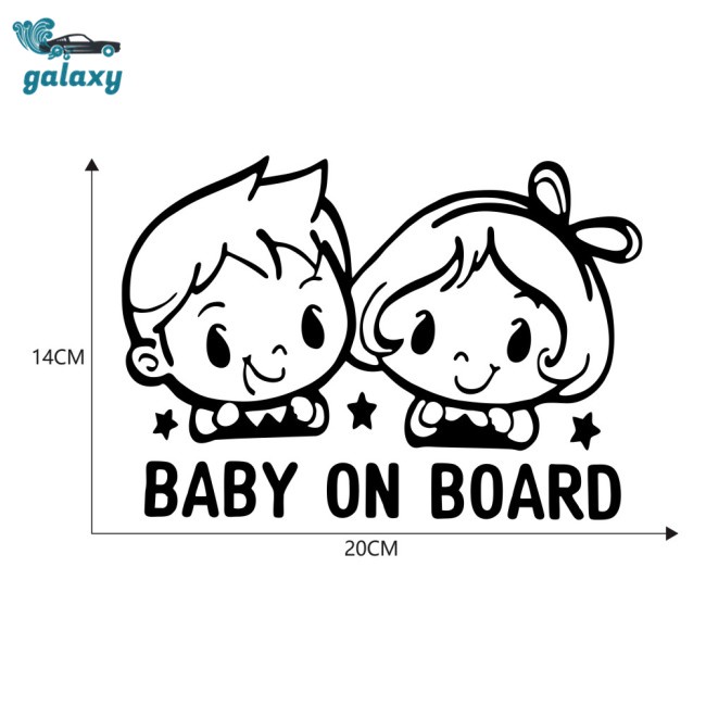 Galaxy Miếng Dán Cảnh Báo Baby On Board Nhiều Màu Trang Trí Xe Hơi