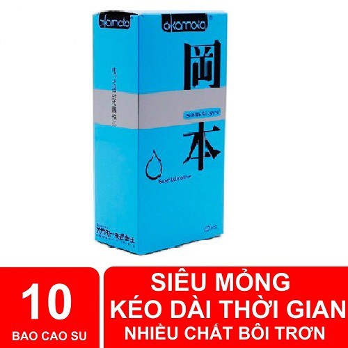 [SỐC][CHÍNH HÃNG 100%]Bao cao su Okamoto Skinless Skin Super Lubricated (10 Bao), Nhật Bản, BCS Siêu mỏng, Siêu bôi trơn