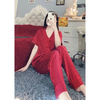 BIG SIZE -Bộ Lụa Gấm Cộc Dài Size XL