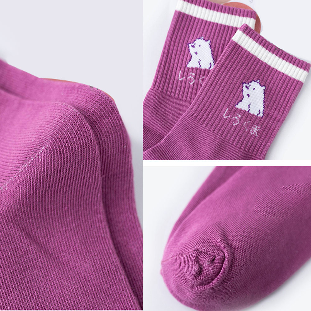 Tất Ống Dài In Hình Chú Gấu Đáng Yêu Dành Cho Nữ