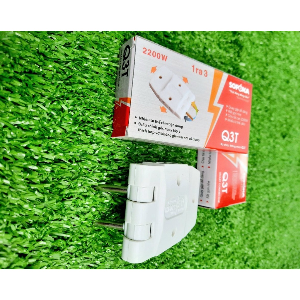 Đầu Nối Chia Ổ Cắm 1 Ra 3 Chịu Tải Cao 2500W
