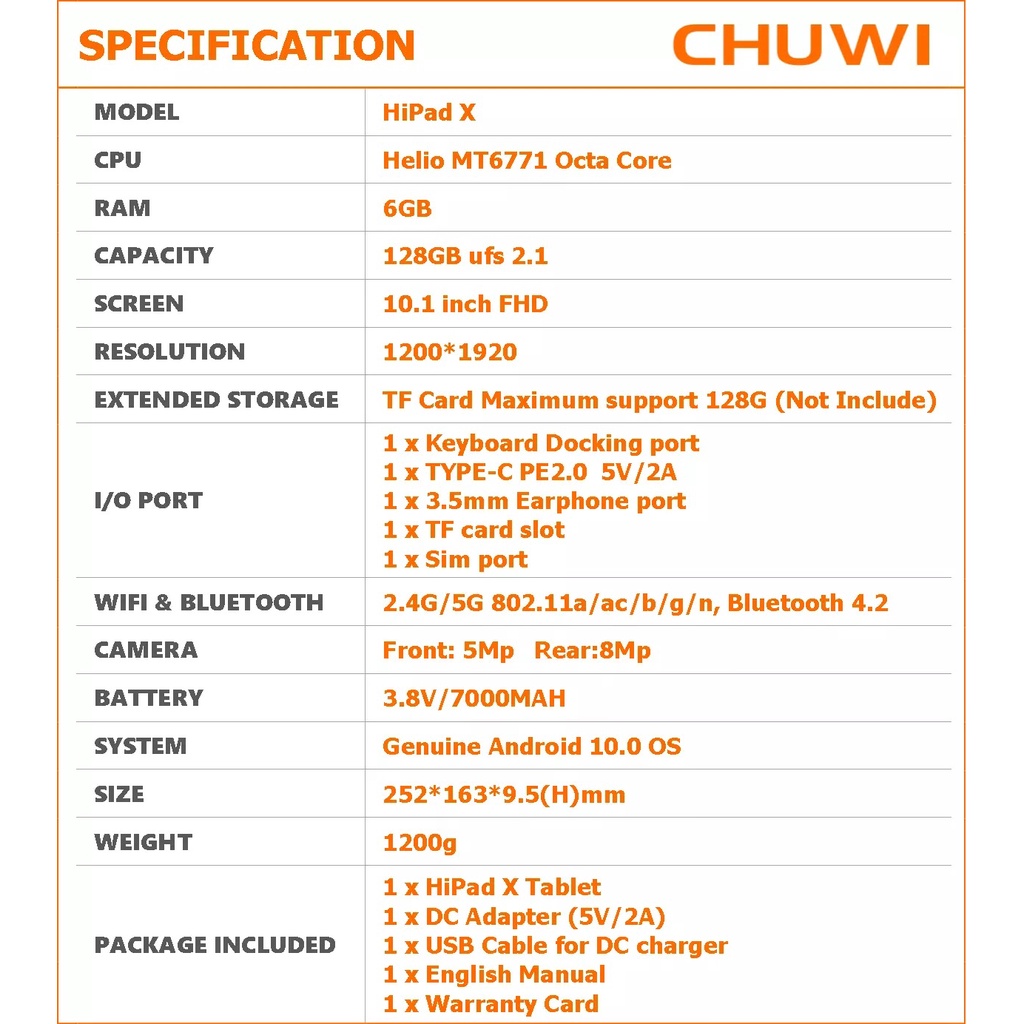 Máy tính bảng Chuwi HiPad X