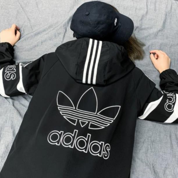 Áo khoác dù form rộng  nữ in adidas siêu cá tính, unisex form rộng, ulzang_ áo khoác.AK5 size m