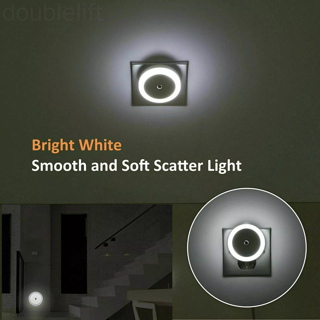 Night Light LED 0.5W 30-40lm Automatic Sensor Lamp Plastic Wall Socket Bedside Light doublelift store