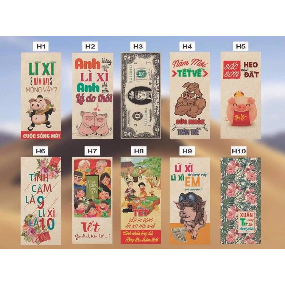 Combo 5 xấp bao lì xì ( 50 cái)