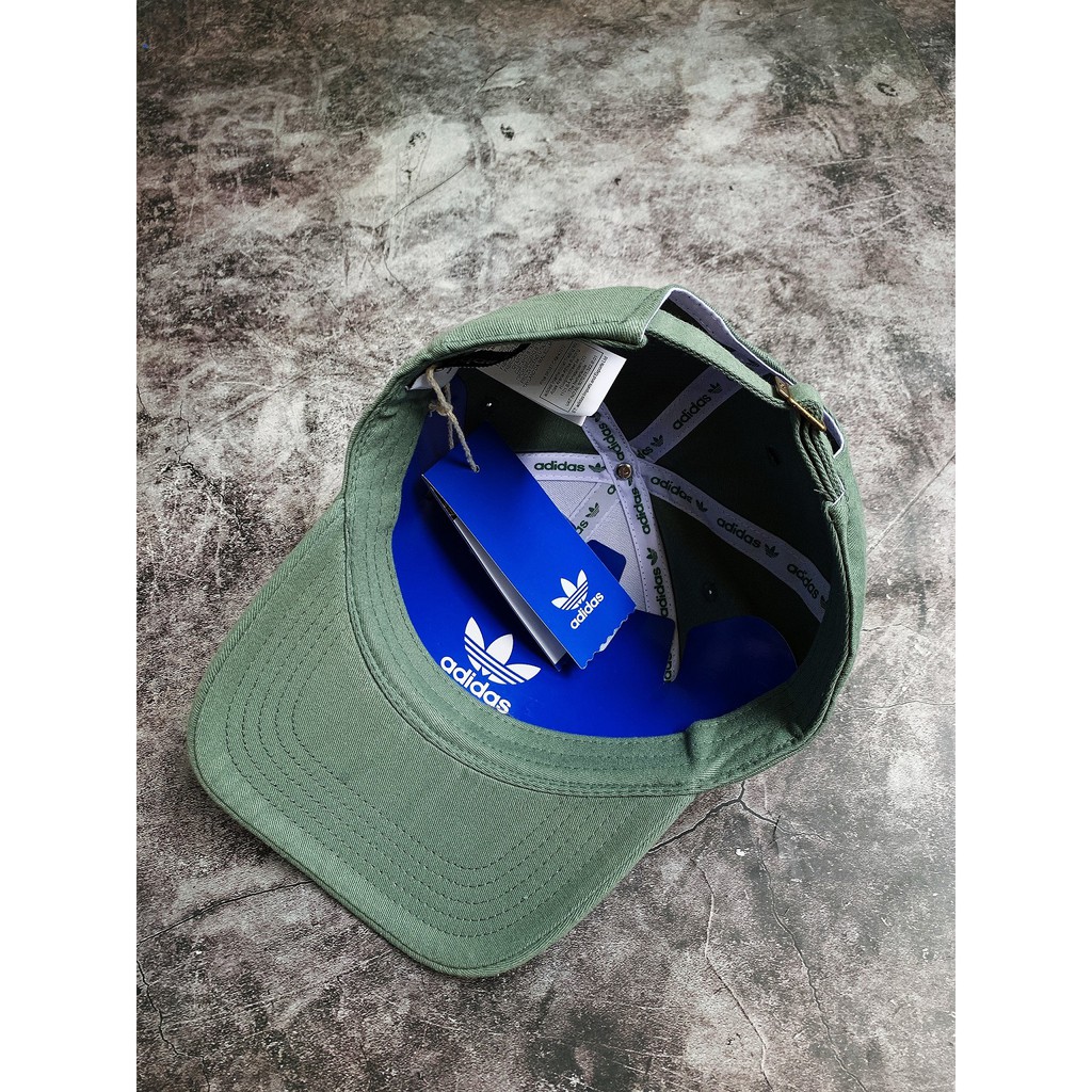 (HÀNG XUẤT XỊN) Mũ / nón das xanh logo 3 lá H01 TREFOIL BASEBALL CAP IN GREEN Made in Thai//land full-tem-tag One size