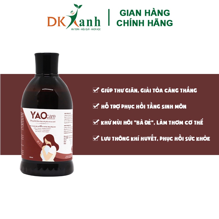 [HÀNG CÔNG TY] Xông tắm sau sinh Yaocare mama 250ml / chai - DK Pharma