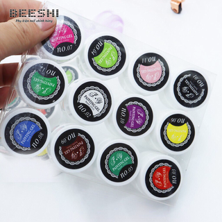 Set gel vẽ hoạt hình 12 hũ vẽ móng nail vẽ cọ bản tròn - beeshi shop nail