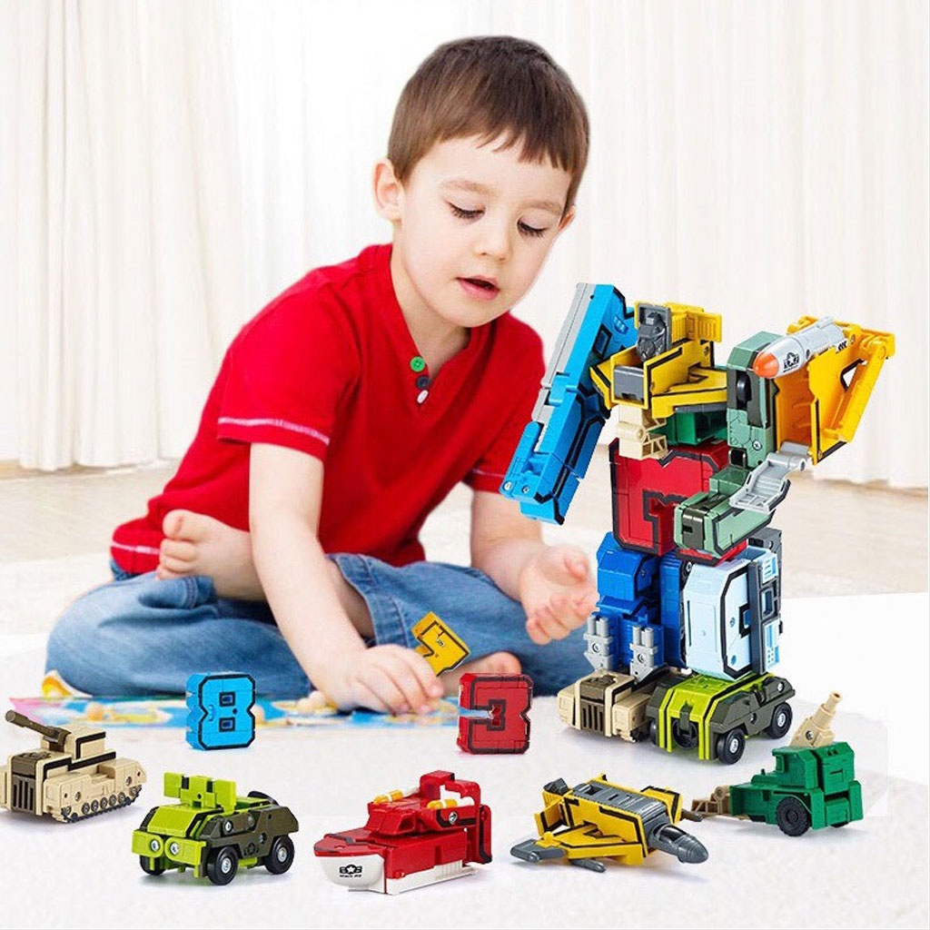 Bộ đồ chơi lắp ráp Robot biến hình chữ cái và chữ số 15 chi tiết giáo dục cho bé tại nhà