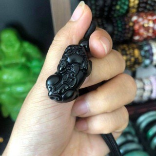 Mặt dây chuyền tỳ hưu đen chuẩn vip