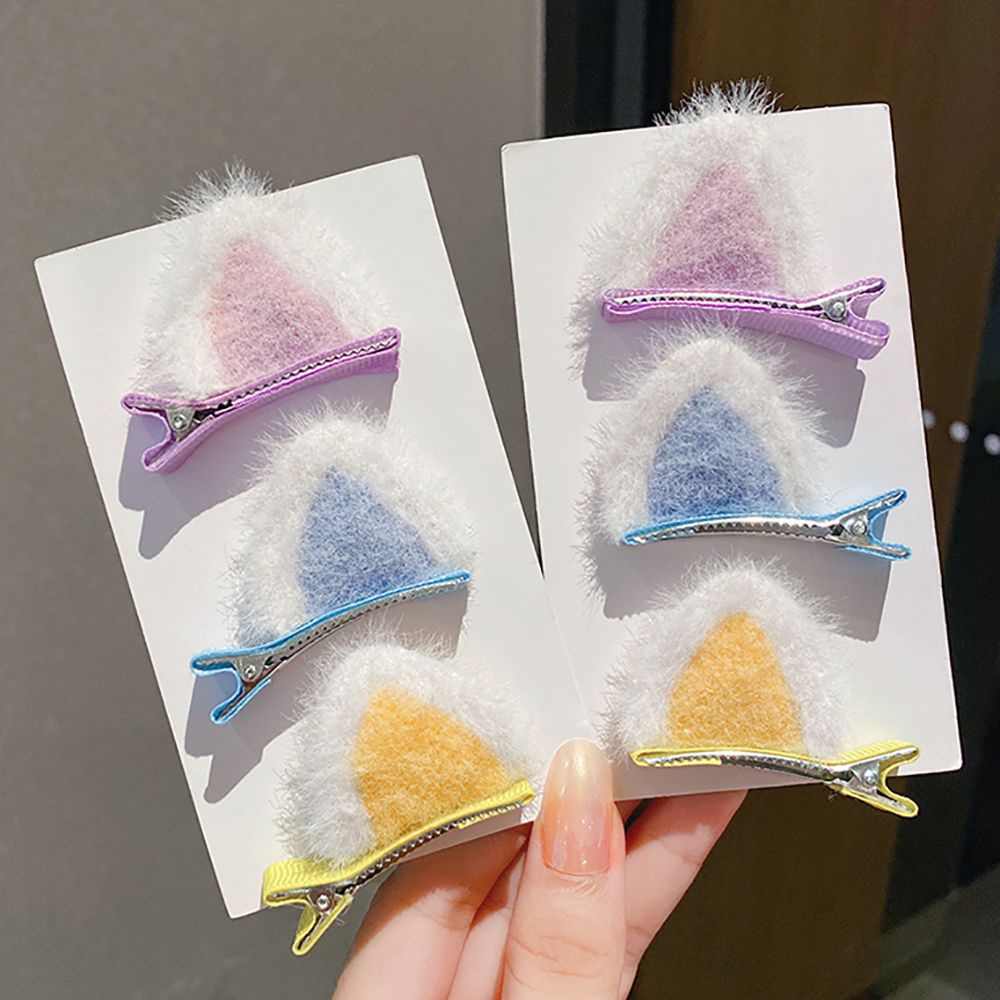 2 Kẹp tóc hình tai mèo bằng vải bông nhiều màu tùy chọn phong cách Hàn Quốc xinh xắn cho nữ