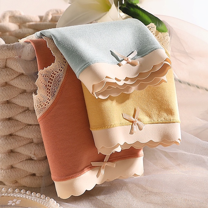 Quần lót AOWEINISI phối ren thoáng khí kháng khuẩn chất lượng cao thời trang dành cho nữ