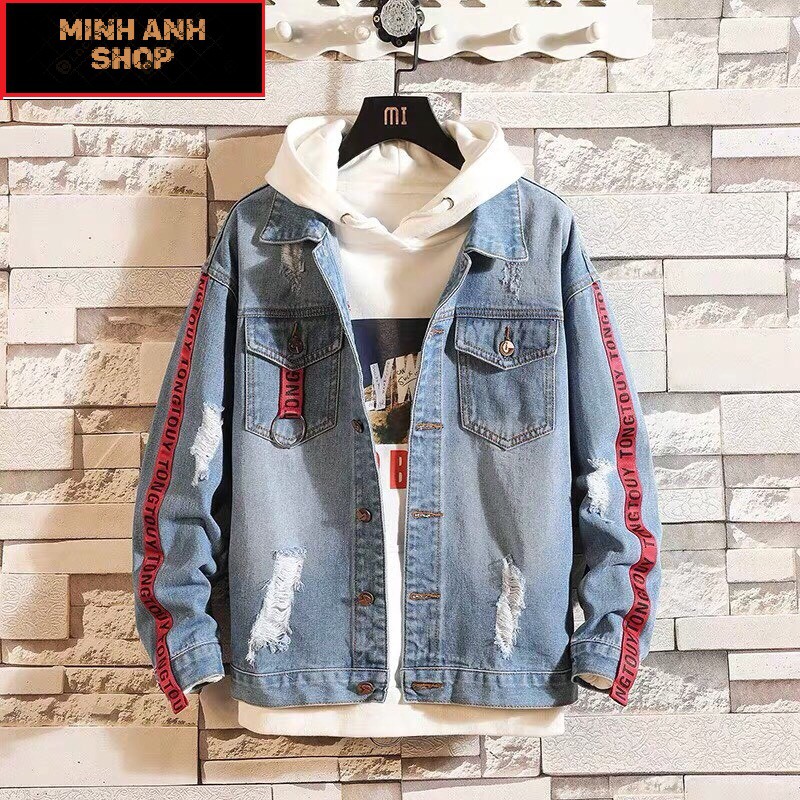 [HÀNG HOT] Áo Khoác Jean Nam UNISEX Ảnh Thật From Rộng Chất Jean Xịn Siêu Cute Phong Cách Hàn Quốc, Áo Khoác Bò