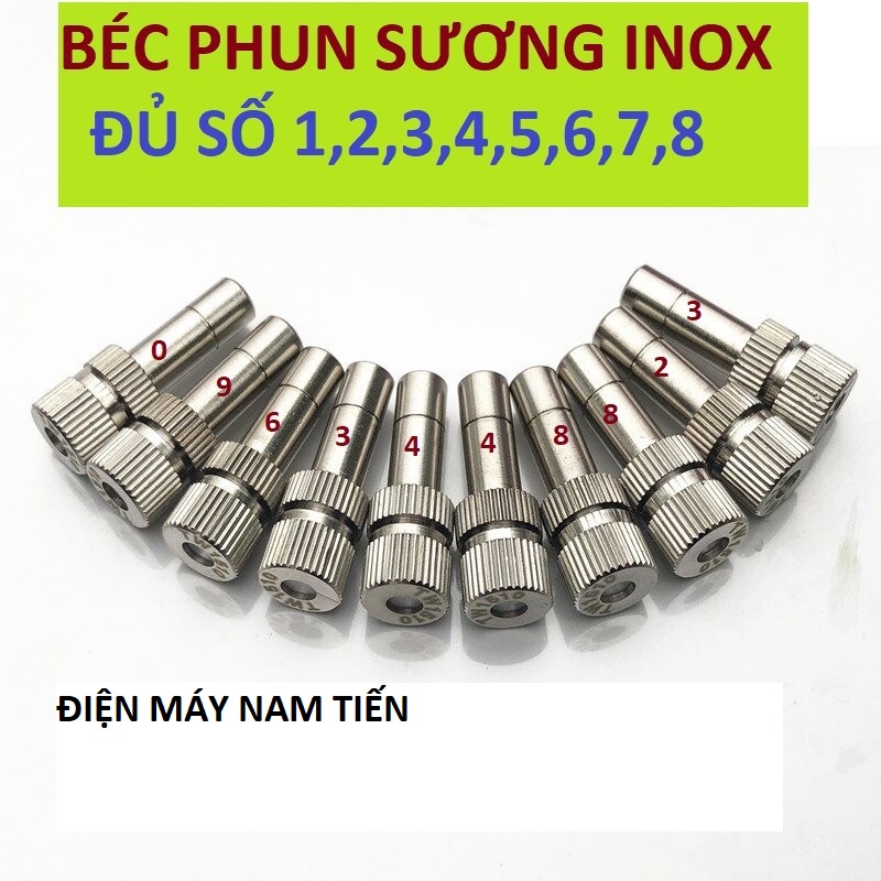 Béc Phun Sương Inox Số 2 - 3 - 5 - 6 - 7 - 8 Tưới Lan/Rau/ Hoa ( Mắt Phun Inox)