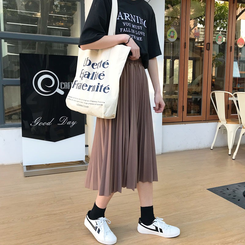 (HÀNG SẴN) Chân váy dài Xếp ly Vintage - Kèm ảnh thật | BigBuy360 - bigbuy360.vn