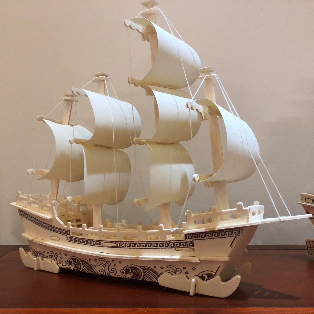 Đồ chơi lắp ráp gỗ 3D Mô hình Thuyền Thương Gia Merchant Ship