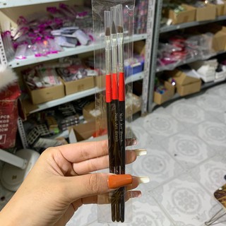 Bộ 3 cọ bản đỏ đen