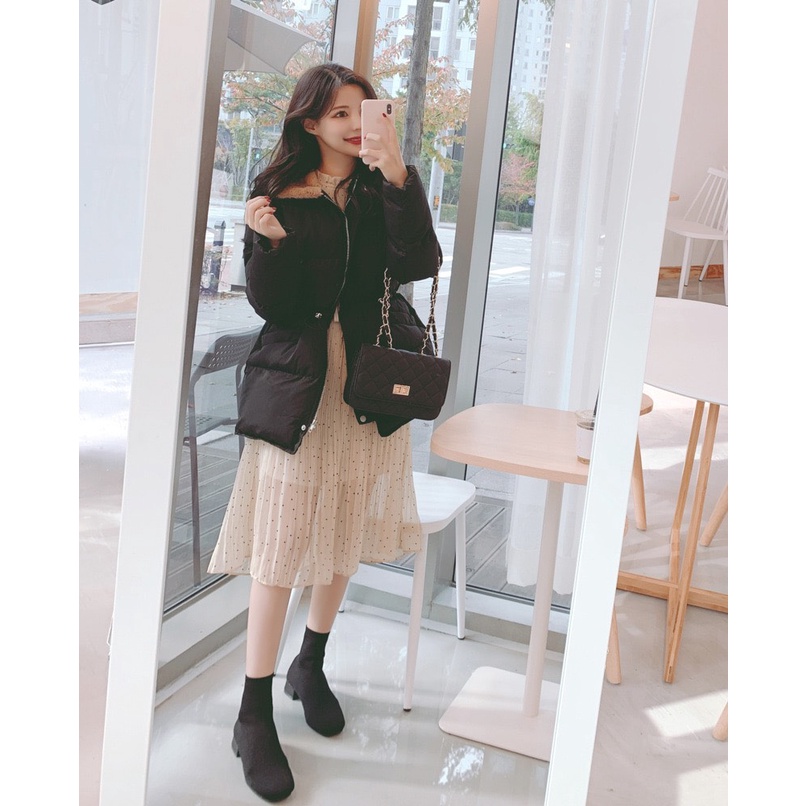 Đầm hoa nhí nữ Emilyshop dáng xòe tay dài