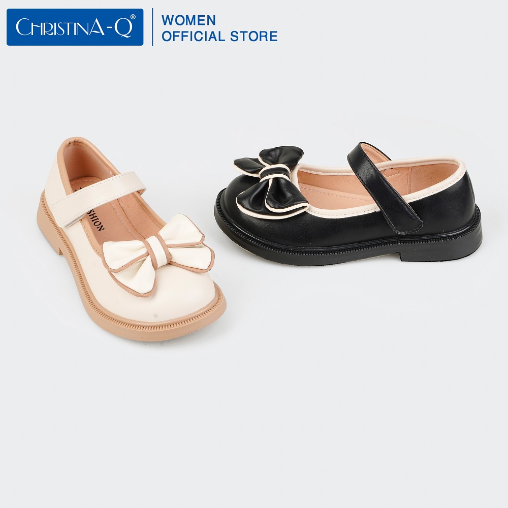 Giày Búp Bê Bé Gái Phối Màu Nơ ChristinA-Q GTE338