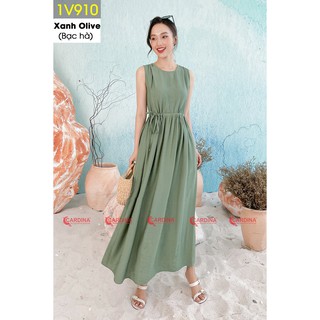Váy Maxi 𝐂𝐀𝐑𝐃𝐈𝐍𝐀 Dây Rút Chun Eo Trơn Màu