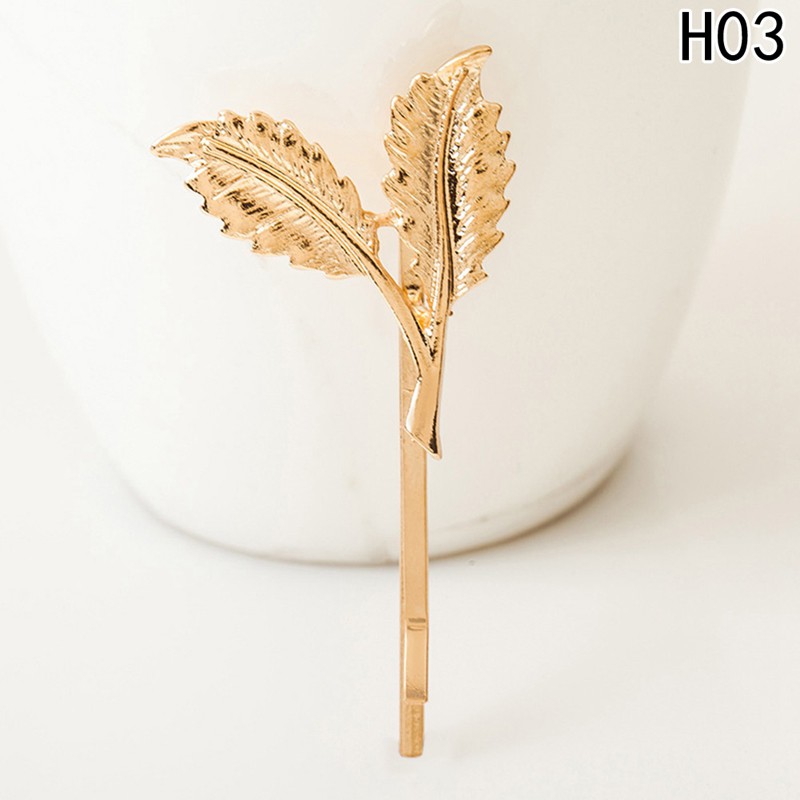 Kẹp Tóc Kim Loại Hình Chiếc Lá Xinh Xắn Cho Nữ