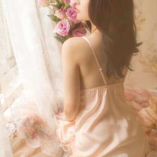 Áo choàng kimono lụa phối ren hàng nhập cao cấp (Màu cam sữa - không kèm váy bên trong) Thư Thư [HÀNG CAO CẤP]