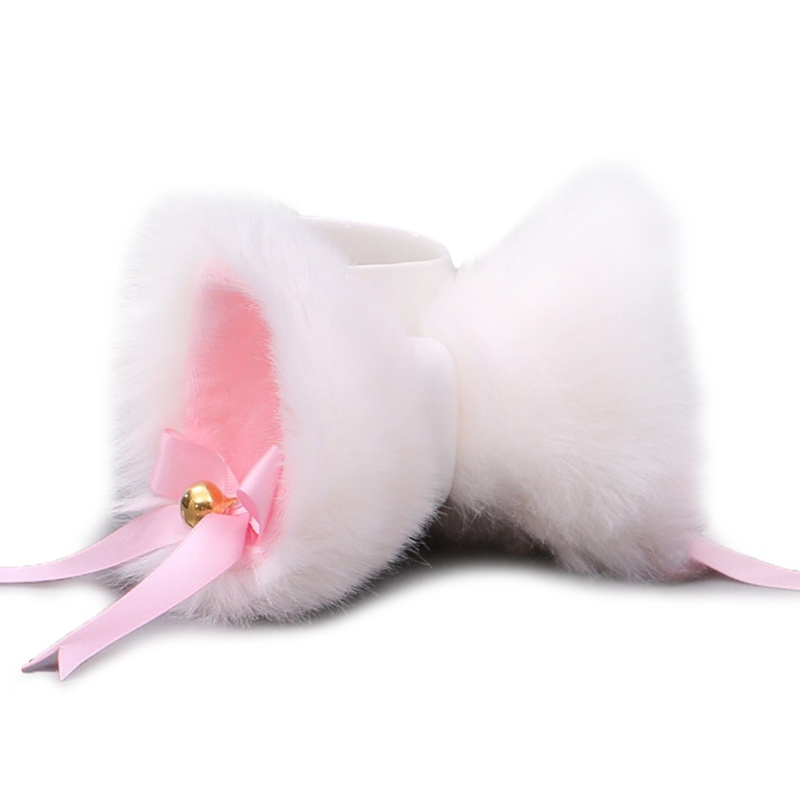 Kẹp Tóc Nơ Tai Mèo Phối Lông Hóa Trang Lolita Dễ Thương