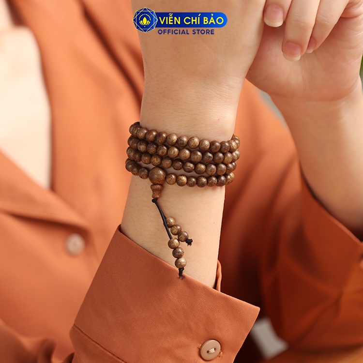 Vòng tay Trầm hương nam nữ 108 hạt 6mm 8mm thời trang phụ kiện trang sức Viễn Chí Bảo V000760