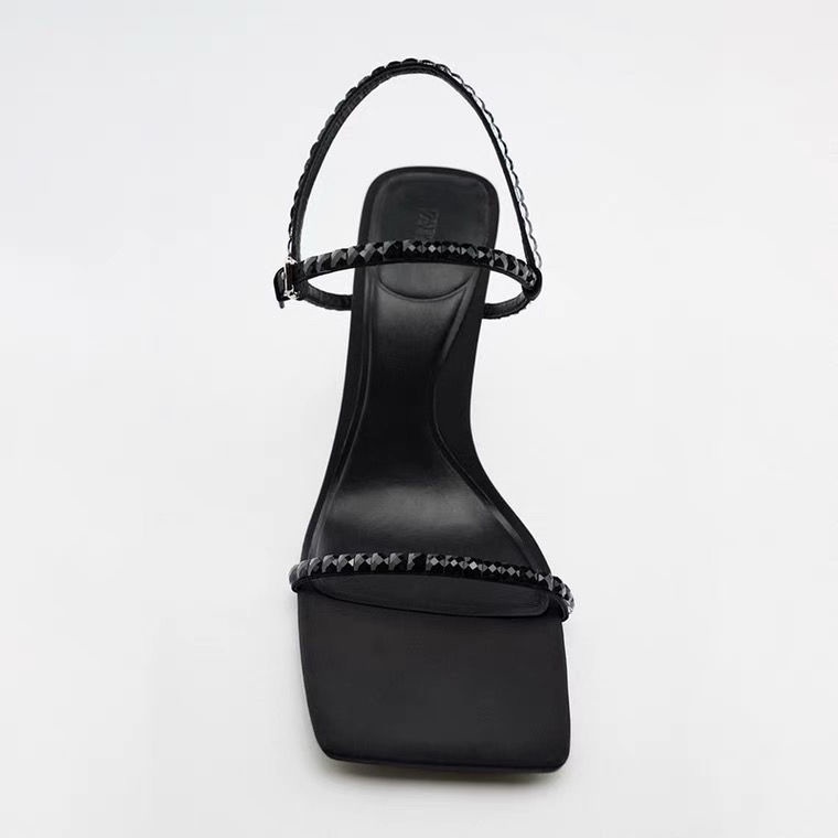 Giày Cao Gót Zara Mũi Vuông Đính Đá Trang Trí Lấp Lánh Thời Trang Hè 2022 Cho Nữ