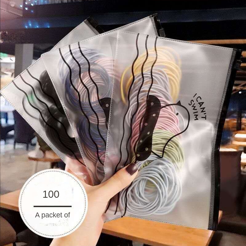 Set 100 Dây Buộc Tóc Co Giãn Thời Trang Hàn Cho Nữ