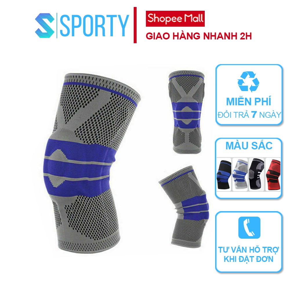 Băng quấn đầu gối SPORTY 1123X vải dệt tích hợp đai đeo lò xo