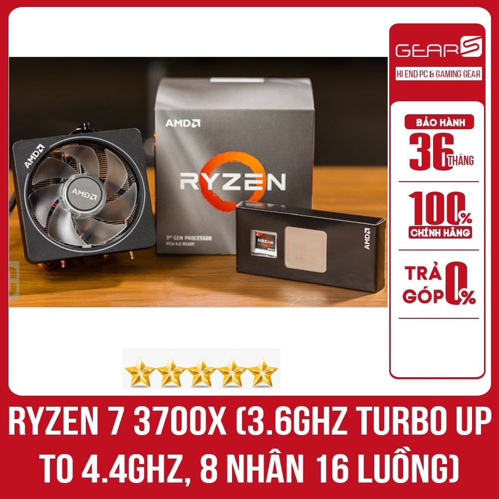 Bộ vi xử lý AMD Ryzen 7 3700X (3.6GHz turbo up to 4.4GHz, 8 nhân 16 luồng) - Full box nguyên seal BH 36 tháng