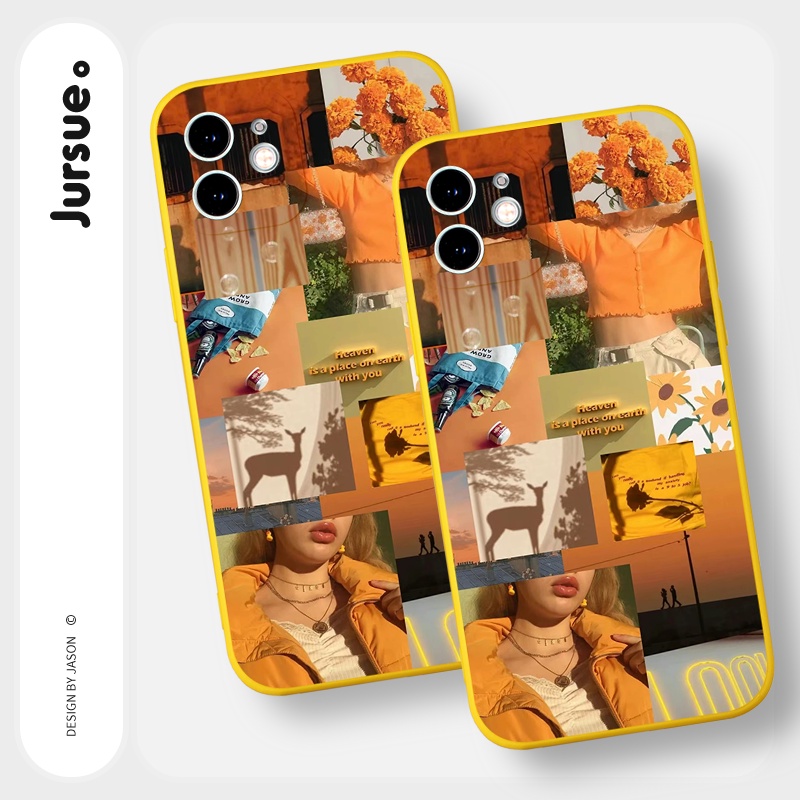 Ốp lưng JURSUE mềm chống sốc hình dễ thương đẹp Cho iPhone 13 12 11 Pro Max SE 2020 X XR XS 8 7 ip 6S 6 Plus kute Y2140