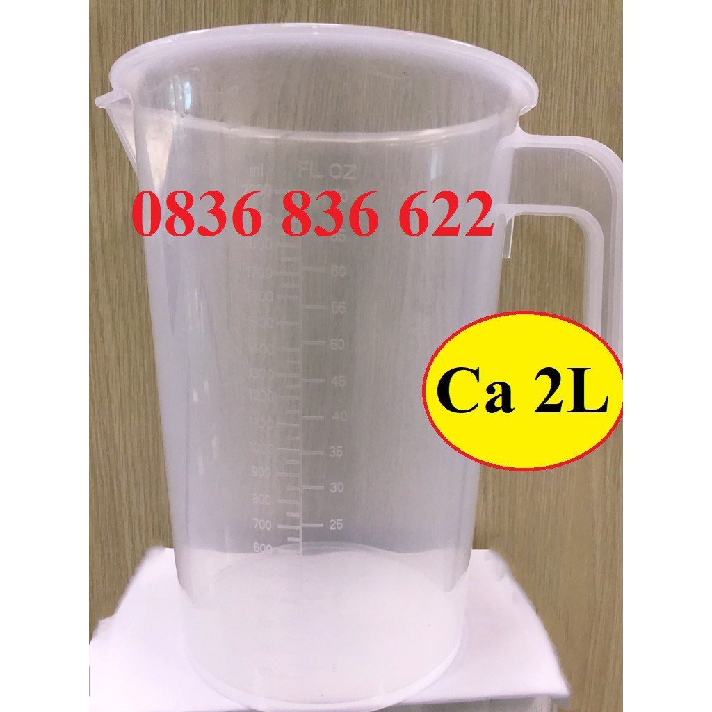 [ 2000ml ] Ca nhựa cao cấp có vạch chia định lượng loại 2 Lít