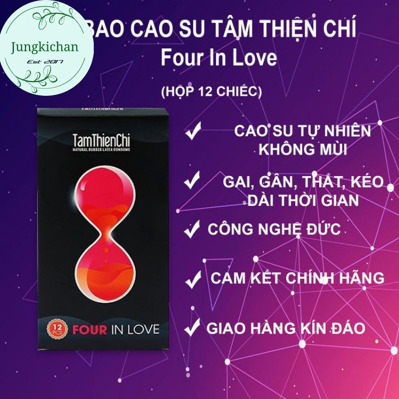 Bao cao su Tâm Thiện Chí Four in Love 12 chiếc
