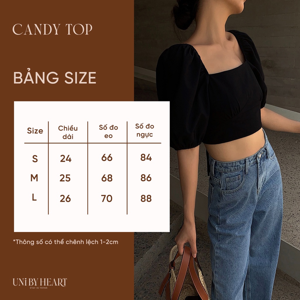 Áo croptop cổ vuông Candy Top CRT2201 thiết kế buộc dây sành điệu