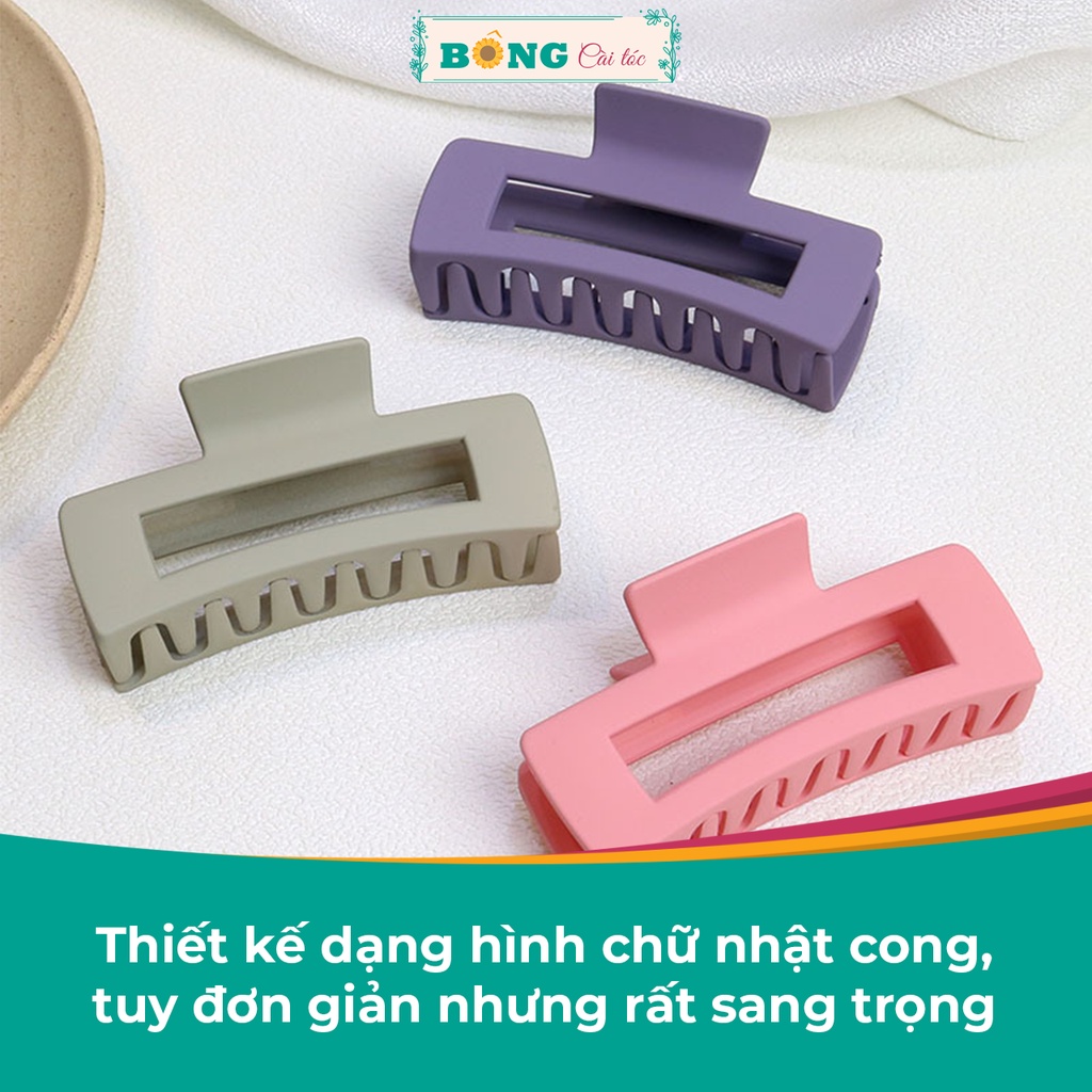 Kẹp càng cua phong cách Hàn Quốc chất liệu nhựa hình chữ nhật kích thước lớn nhiều màu sắc KN30 - kẹp tóc BÔNG Cài Tóc