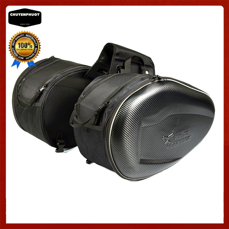 BỘ 2 TÚI TREO HÔNG/YÊN XE MÁY MOTOCENTRIC DUNG TÍCH LỚN CHỐNG NƯỚC CHẤT LIỆU VÂN CACBON CAO CẤP