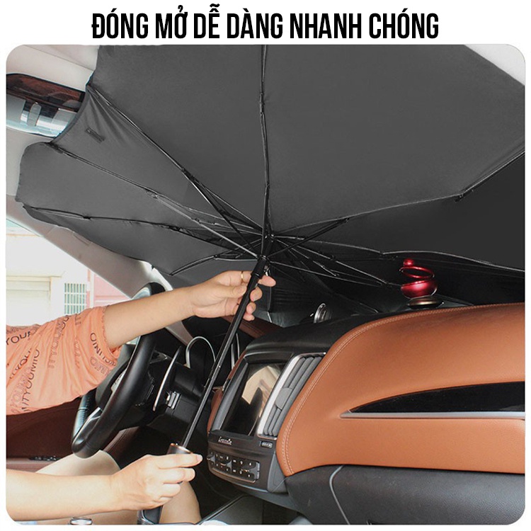 Ô dù che nắng kính lái ô tô nguyên tấm giúp cản tia UV 99% mua dù che nắng tặng bao da tiện lợi có thể dùng che mưa