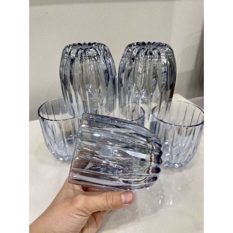 Cốc thủy tinh cao cấp, bộ 6 cốc thủy tinh mầu 300ml