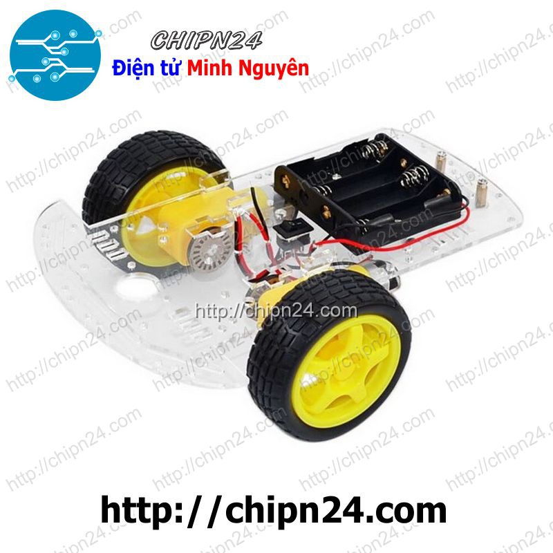 [1 CÁI] Khung xe Robot 3 bánh 2 động cơ LOẠI LỚN