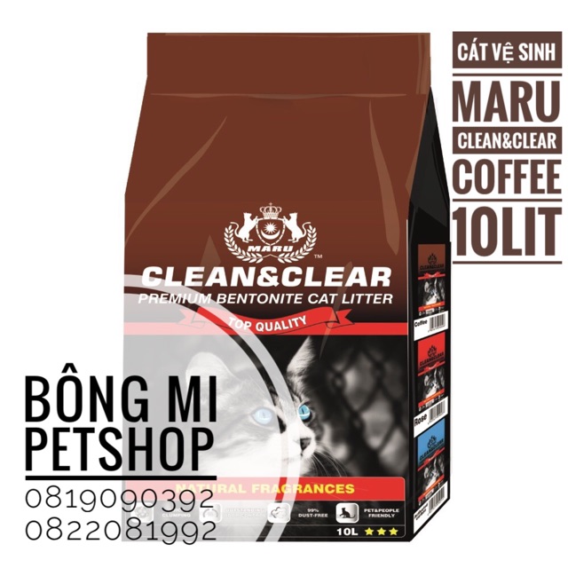 Maru Clean&Clear Coffee (10lit) - Cát vệ sinh hương Cà Phê cho mèo [Bông Mi]