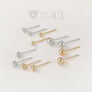 Bông tai nữ chuôi bạc 925 khuyên tai nụ tròn phụ kiện trang sức Cloe Accessories 2194