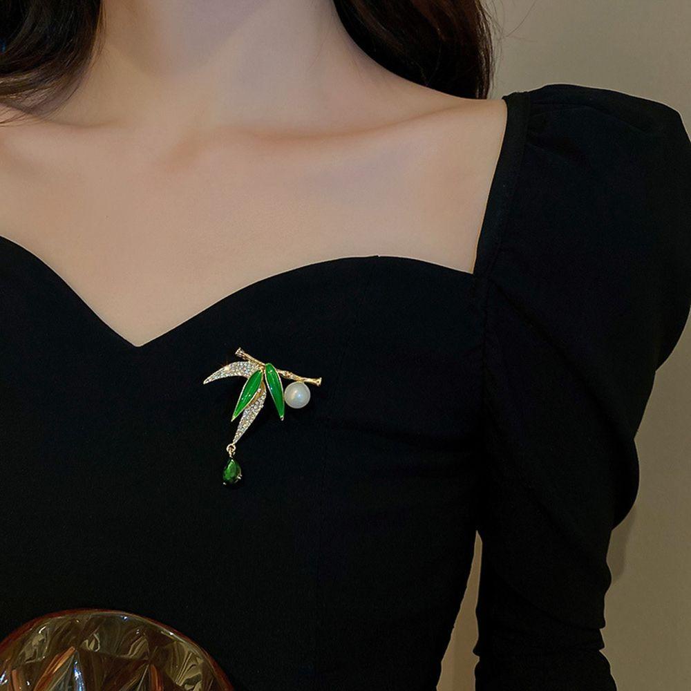 Trâm Cài Áo Hình Chiếc Lá VANES1 Dành Cho Nữ|Trâm Cài Áo Phong Cách Trung Hoa