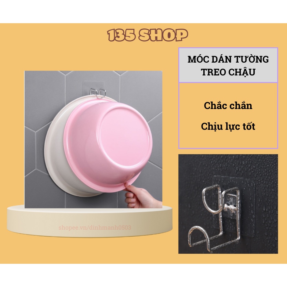 Móc Inox Dán Tường Treo Chậu Nhà Tắm, Treo Đồ Nhà Bếp Hình Chữ L