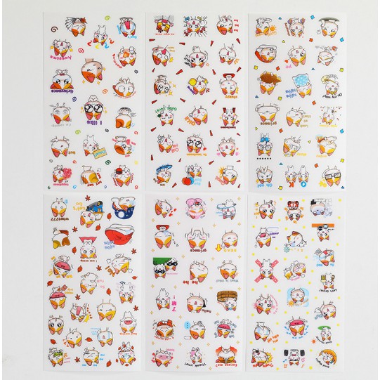 Set6 tấm Sticker dán trang trí hoạt hình nhiều mẫu dễ thương ngẫu nhiên DTOnline