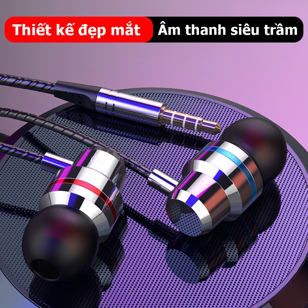 Tai nghe VPS, tai nghe nhét tai có dây thế hệ mới âm thanh chất lượng cao, có mic đàm thoại và thanh chỉnh âm lượng